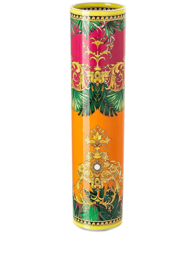 Versace Jungle Animalier Porcelain Vase In Multicolour