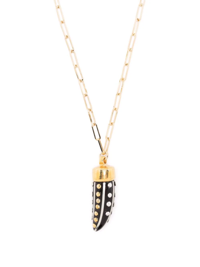 Isabel Marant Studded Tooth Necklace In Gold