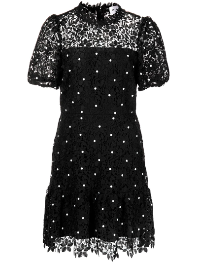 Milly Yasmin Daisy Lace-trim Dress In Black