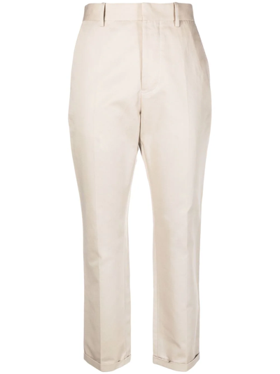 Marni Cropped Straight-leg Trousers In Neutrals