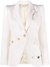 Alexander Mcqueen Button Embellished White Blazer In Neutrals