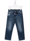 Dsquared2 Stonewashed Straight-leg Jeans In Blue