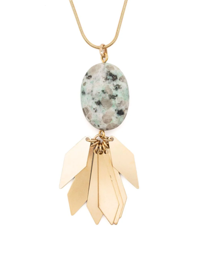 Isabel Marant Stone Pendant Necklace In Gold