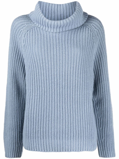 Iris Von Arnim Amalie Ribbed-knit Cashmere Jumper In Blue