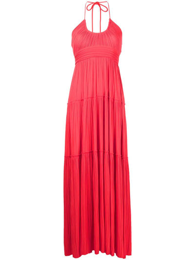 A.l.c Cecelia Halterneck Maxi Dress In Red