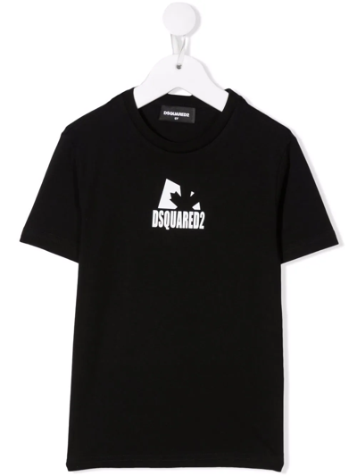 Dsquared2 Kids' Logo-print Cotton T-shirt In Black