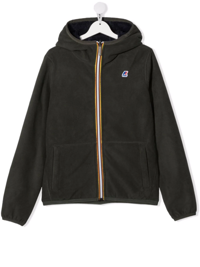 K-way Teen Reversible Hooded Jacket In Blue