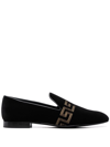 VERSACE GRECA-EMBROIDERED LOAFERS