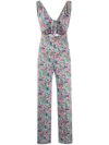 Chiara Ferragni Flower Love Jumpsuit In Stretch Fabric In Rosa