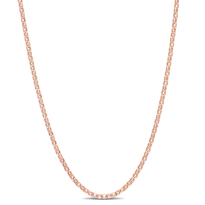 Amour 1.85 Mm Rolo Chain Necklace In 18k Rose Gold Plated Sterling Silver In Rose Gold-tone