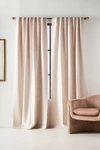 Anthropologie Luxe Linen Blend Curtain By  In Grey Size 50x63