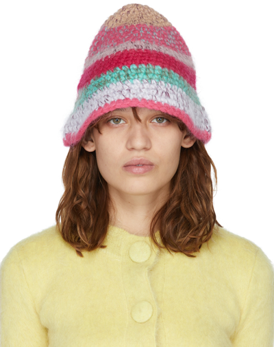 Red Valentino Multicolor Knit Mohair Bucket Hat
