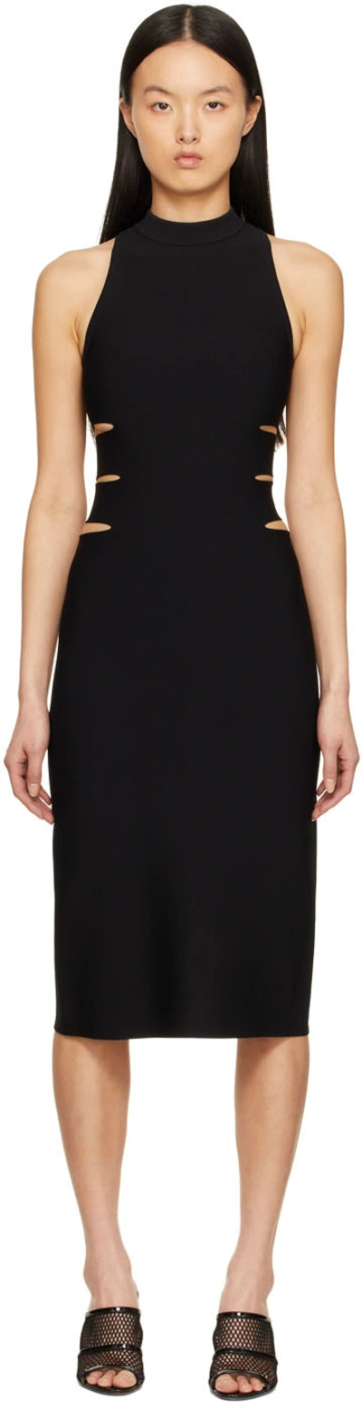 Alaïa Cutout-waist Body-con Midi Dress In Noir Alaia