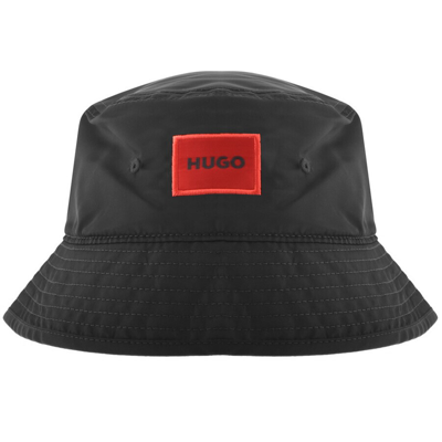 Hugo Contrast Box Logo Bucket Hat In Black