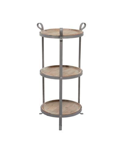 Rosemary Lane Iron Industrial Accent Table In Gray