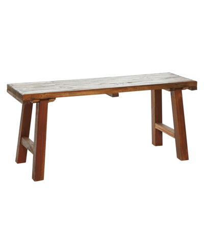 Rosemary Lane Mahogany Industrial Bench In Brown