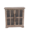 Rosemary Lane Farmhouse Rectangular Wood And Glass 2-door Cabinet In Brown