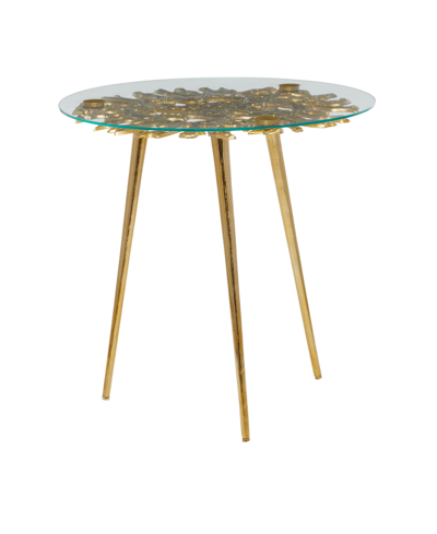 Rosemary Lane Aluminum Modern Accent Table In Gold-tone