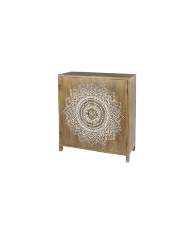 Rosemary Lane Wood Boho Style Cabinet In Brown