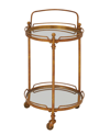 Rosemary Lane Brass Iron Bar Cart In Brass