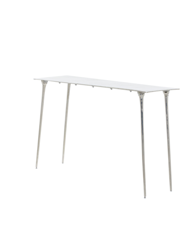 Rosemary Lane Aluminum Glam Console Table In Silver-tone