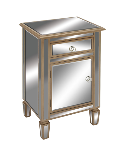 Rosemary Lane Mirror Glam Cabinet In Beige