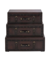 ROSEMARY LANE FAUX LEATHER AND WOOD TRADITIONAL CHEST