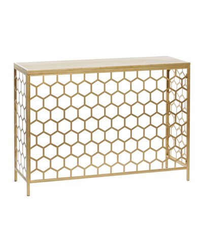 Rosemary Lane Metal Contemporary Console Table In Gold-tone