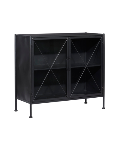 Rosemary Lane Metal Industrial Cabinet In Black
