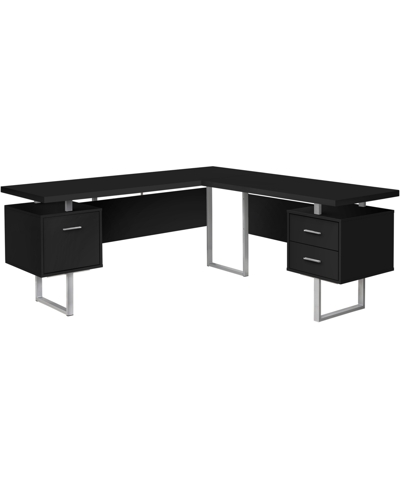 Monarch Specialties L-shaped Reversible Computer Desk, 71" X 71" In Black
