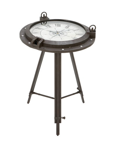 Rosemary Lane Metal Industrial Accent Table In Black