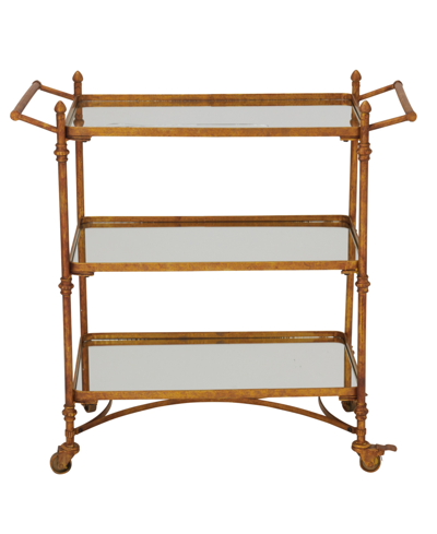 Rosemary Lane Brass Iron Bar Cart