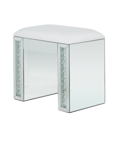 Rosemary Lane Medium-density Fibreboard Wood Glam Stool In Silver-tone