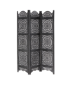 Rosemary Lane Mango Wood Eclectic Room Divider Screen In Black