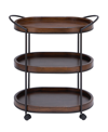 Rosemary Lane Pine And Metal Traditional Bar Cart In Brown