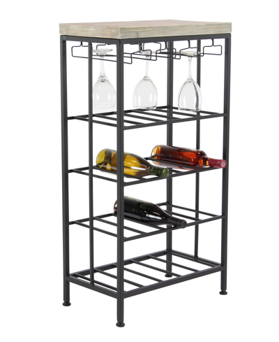 Rosemary Lane Industrial Metal Wine Storage In Black