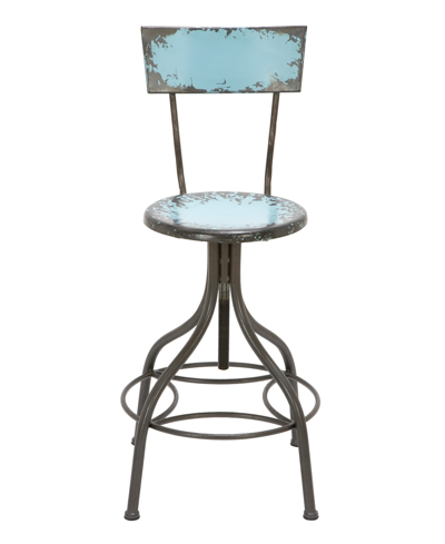 Rosemary Lane Iron And Metal Retro Bar Chair In Blue