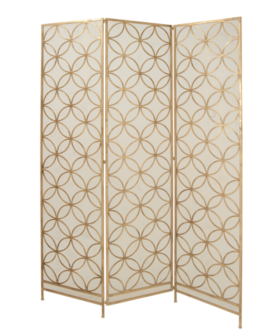 Rosemary Lane Brass Metal Modern Room Divider Screen