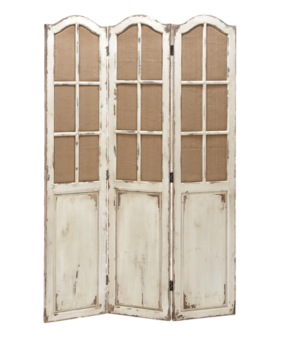 Rosemary Lane Wood Farmhouse Room Divider Screen In Beige