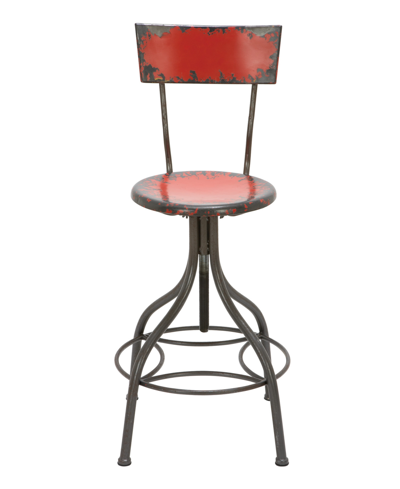 Rosemary Lane Iron And Metal Retro Bar Chair In Gray