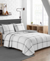 NAUTICA FLEETVILLE GREY COTTON REVERSIBLE 2 PIECE QUILT SET, TWIN