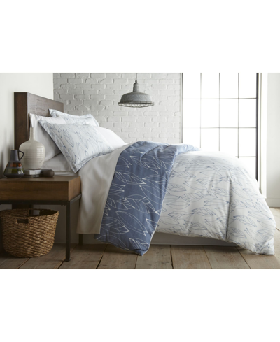 Southshore Fine Linens Modern Foliage Ultra Soft Duvet Cover And Sham Set, Queen In Blue