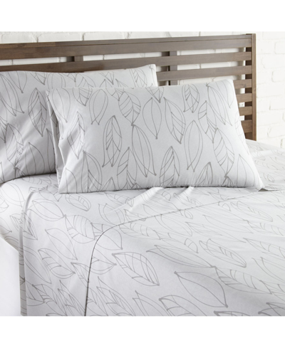 Southshore Fine Linens Modern Foliage Ultra Soft 4 Piece Sheet Sets, Queen In Off White