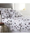Southshore Fine Linens Watercolor Symphony Luxury Cotton Sateen 4-pc. Extra Deep Pocket Sheet Set, Full In Gray