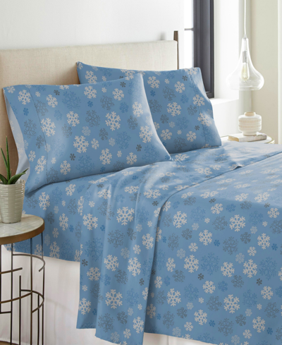 Pointehaven Heavy Weight Cotton Flannel Twin Sheet Set Bedding In Snow Flake