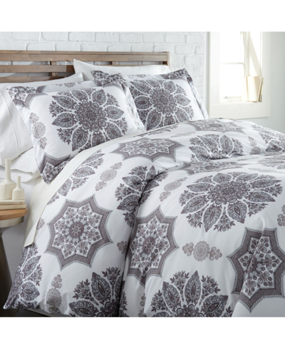 Southshore Fine Linens Infinity Reversible Duvet Cover And Sham Set, Queen In Gray