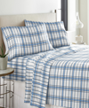 Pointehaven Heavy Weight Cotton Flannel Sheet Set, Full In Blue