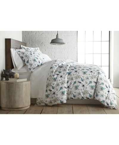 Southshore Fine Linens Watercolor Symphony Luxury Cotton Sateen Duvet Cover And Sham Set, Twin In Blue