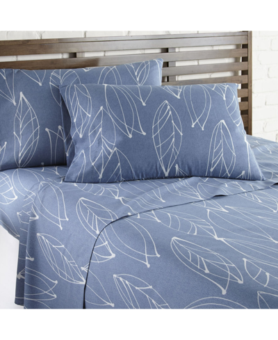 Southshore Fine Linens Modern Foliage Ultra Soft 4 Piece Sheet Sets, Full In Blue