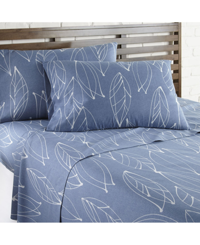 Southshore Fine Linens Modern Foliage Ultra Soft 4-pc. Sheet Set, Full In Blue
